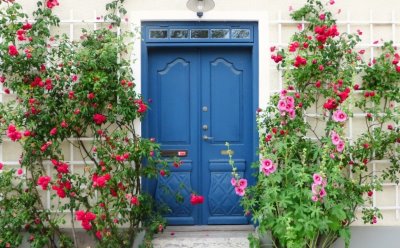 花とドア
