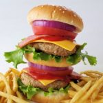 十分すぎる量のハンバーガーとポテト