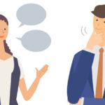 会話する男女のイラスト