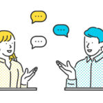 オンラインで会話をする2人