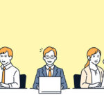 笑顔の会社員が3人