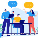 会話をする3人のイラスト