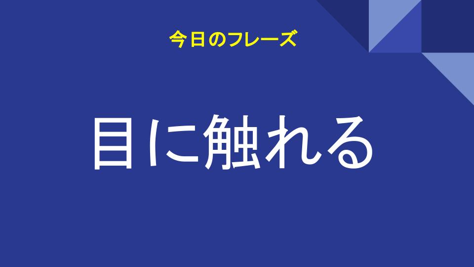 目に触れる