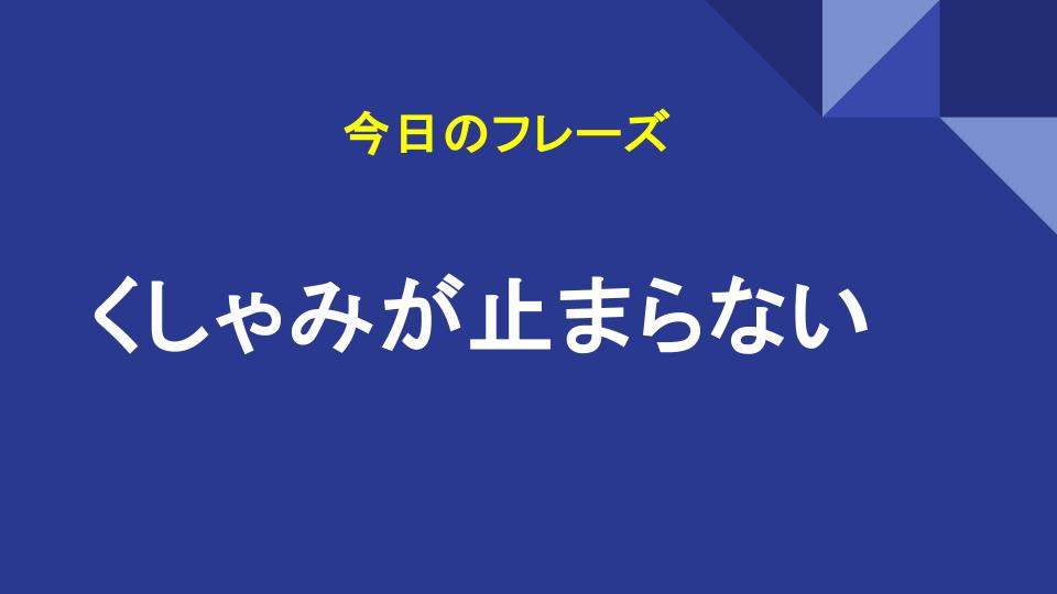 くしゃみが止まらない