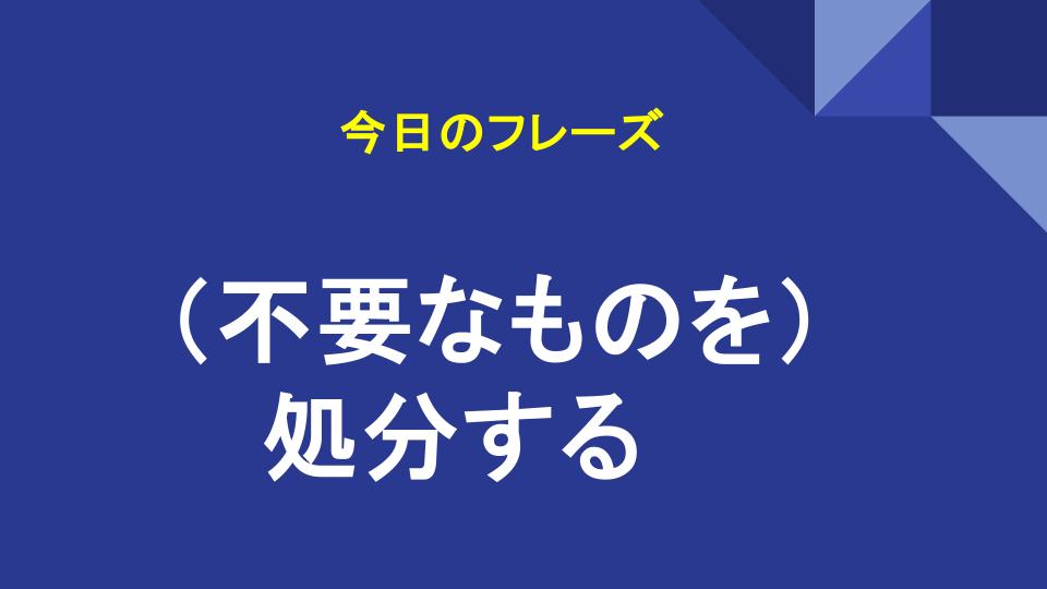 （不要なものを）処分する