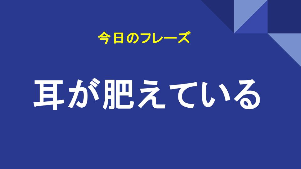 耳が肥えている