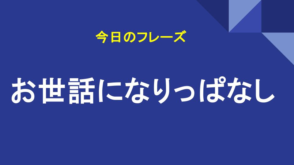 お世話になりっぱなし