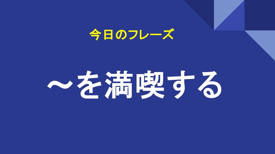 ～を満喫する